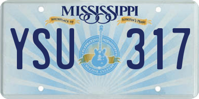 MS license plate YSU317