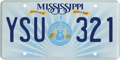 MS license plate YSU321