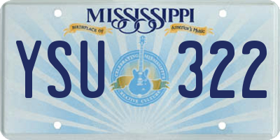 MS license plate YSU322