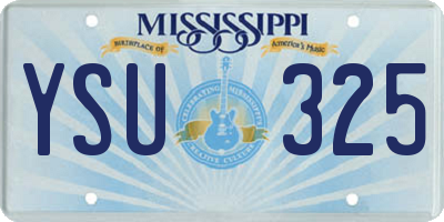 MS license plate YSU325