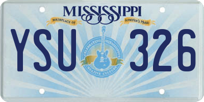 MS license plate YSU326