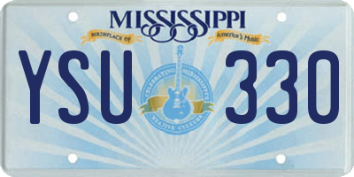 MS license plate YSU330