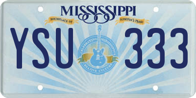MS license plate YSU333