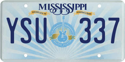 MS license plate YSU337