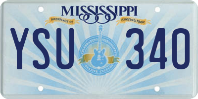 MS license plate YSU340
