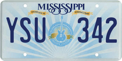 MS license plate YSU342