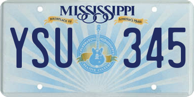 MS license plate YSU345