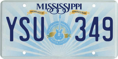 MS license plate YSU349