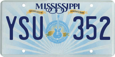 MS license plate YSU352