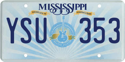 MS license plate YSU353