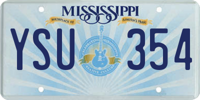 MS license plate YSU354