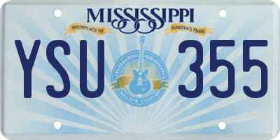 MS license plate YSU355
