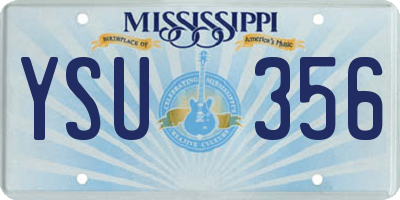 MS license plate YSU356