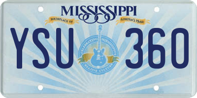 MS license plate YSU360