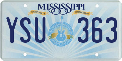 MS license plate YSU363