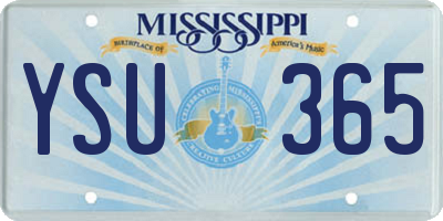 MS license plate YSU365