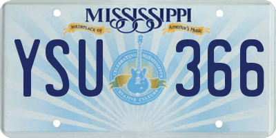 MS license plate YSU366