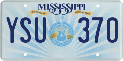 MS license plate YSU370