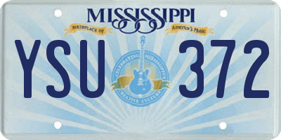 MS license plate YSU372