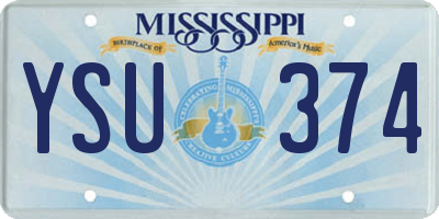 MS license plate YSU374