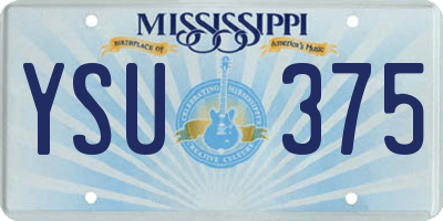 MS license plate YSU375