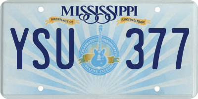 MS license plate YSU377