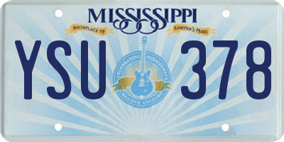 MS license plate YSU378