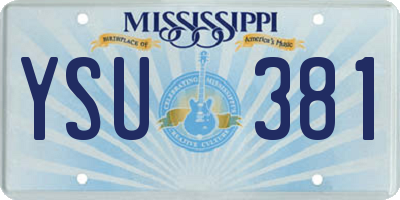 MS license plate YSU381