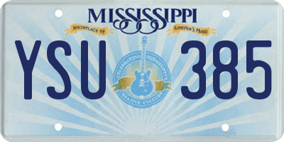 MS license plate YSU385
