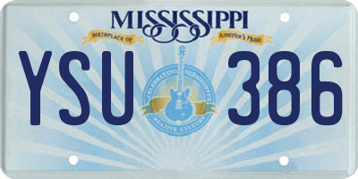 MS license plate YSU386