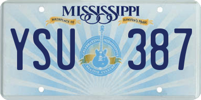MS license plate YSU387