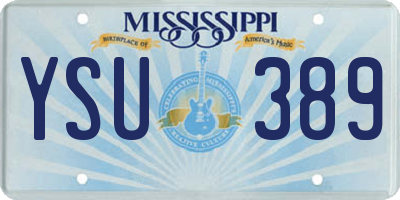 MS license plate YSU389