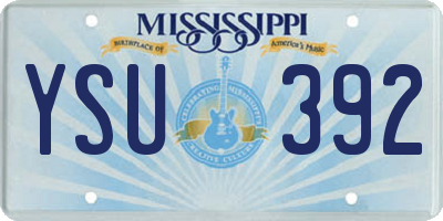 MS license plate YSU392