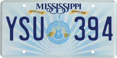 MS license plate YSU394