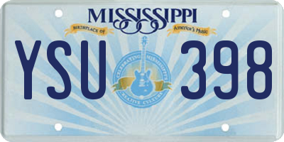 MS license plate YSU398