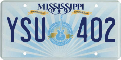 MS license plate YSU402