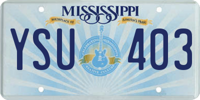 MS license plate YSU403