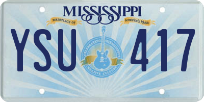 MS license plate YSU417