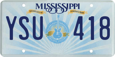 MS license plate YSU418