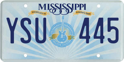 MS license plate YSU445