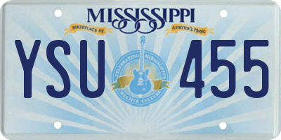 MS license plate YSU455