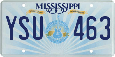 MS license plate YSU463