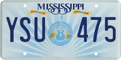 MS license plate YSU475