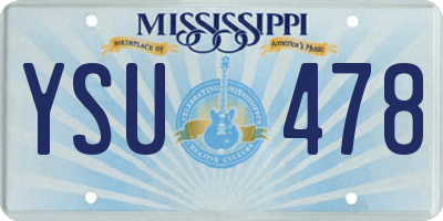 MS license plate YSU478