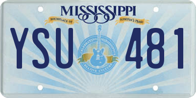 MS license plate YSU481