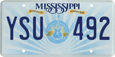 MS license plate YSU492