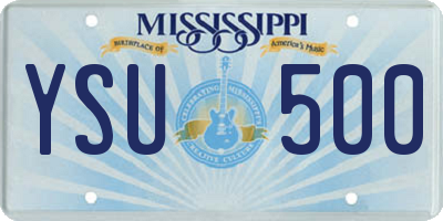 MS license plate YSU500