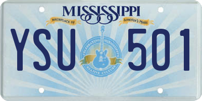 MS license plate YSU501