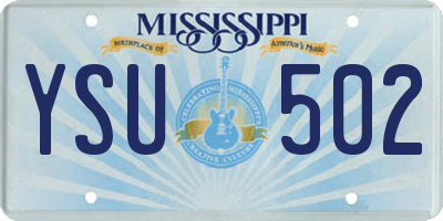 MS license plate YSU502