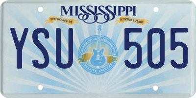 MS license plate YSU505